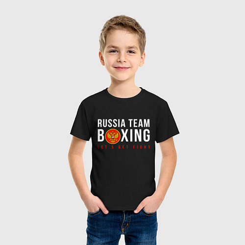 Детская футболка Boxing national team of russia / Черный – фото 3