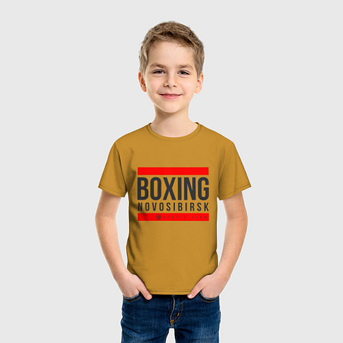 Детская футболка Novosibirsk boxing team / Горчичный – фото 3