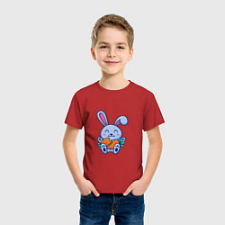 Футболка хлопковая детская Любитель морковки, цвет: красный — фото 2