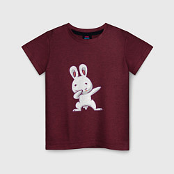 Футболка хлопковая детская Rabbit Dab, цвет: меланж-бордовый