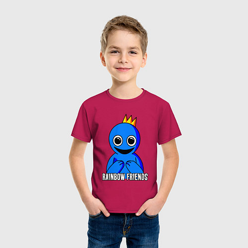 Детская футболка Синий с короной / Маджента – фото 3