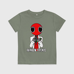 Футболка хлопковая детская Радужные друзья - Красный, цвет: авокадо