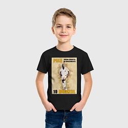 Футболка хлопковая детская Король футбола Пеле, цвет: черный — фото 2