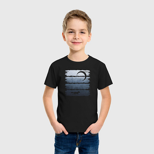 Детская футболка Ночная Лиса / Черный – фото 3