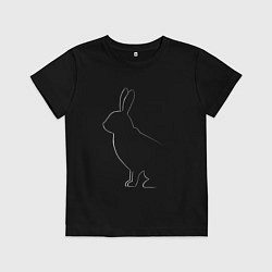 Футболка хлопковая детская Силуэт кролика, цвет: черный