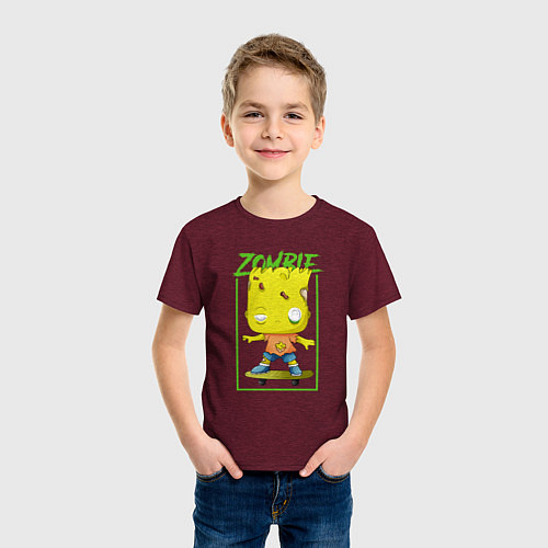 Детская футболка Funko pop Bart / Меланж-бордовый – фото 3