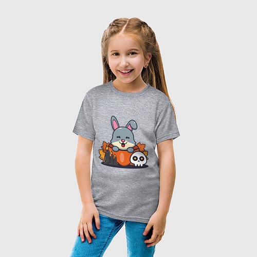 Детская футболка Rabbit halloween / Меланж – фото 4
