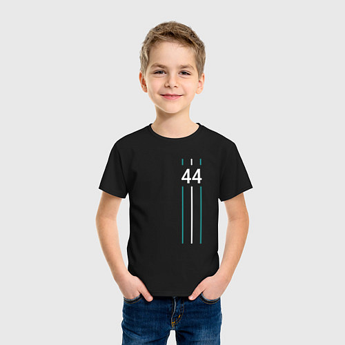 Детская футболка Льюис Хэмилтон 44 / Черный – фото 3