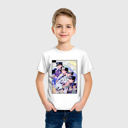 Детская футболка Этапы жизни Джотаро- JoJO / Белый – фото 3