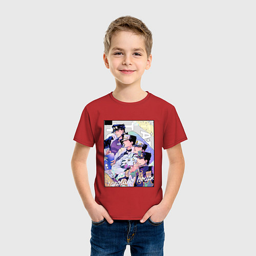 Детская футболка Этапы жизни Джотаро- JoJO / Красный – фото 3