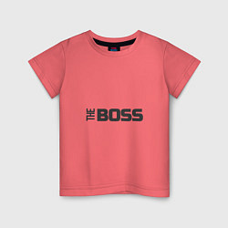 Футболка хлопковая детская THE BOSS, цвет: коралловый