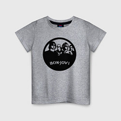 Футболка хлопковая детская Bon Jovi rock, цвет: меланж