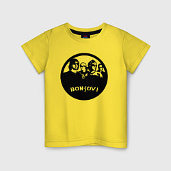 Футболка хлопковая детская Bon Jovi rock, цвет: желтый