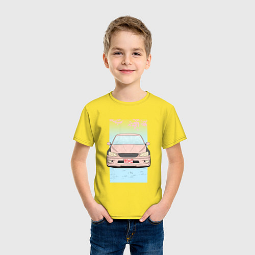 Детская футболка Toyota Altezza stance / Желтый – фото 3