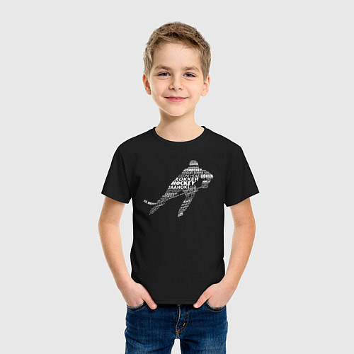 Детская футболка Хоккей - на разных языках мира / Черный – фото 3
