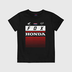 Футболка хлопковая детская Honda racing, цвет: черный