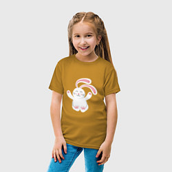 Футболка хлопковая детская Cute Rabbit, цвет: горчичный — фото 2