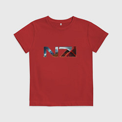 Футболка хлопковая детская Mass Effect N7 -Shooter, цвет: красный