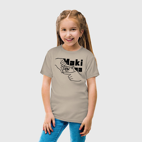 Детская футболка Глаза Макимы / Миндальный – фото 4