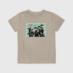 Футболка хлопковая детская Kaijuu team - Kaiju No 8, цвет: миндальный