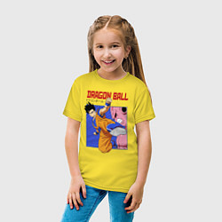 Футболка хлопковая детская Dragon Ball - Сон Гоку - Удар, цвет: желтый — фото 2