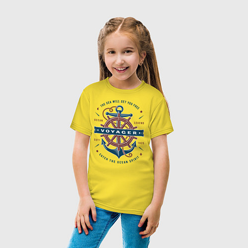 Детская футболка Морской вояджер / Желтый – фото 4