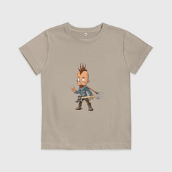 Футболка хлопковая детская Рокер, цвет: миндальный