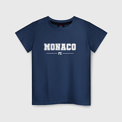 Футболка хлопковая детская Monaco football club классика, цвет: тёмно-синий