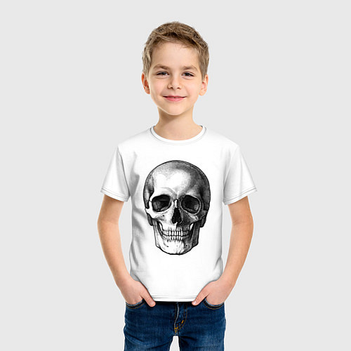 Детская футболка Полупрозрачный череп / Белый – фото 3
