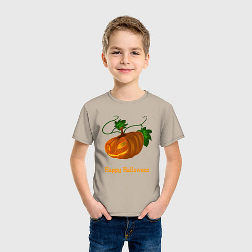 Детская футболка Trembling pumpkin / Миндальный – фото 3