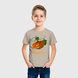 Футболка хлопковая детская Trembling pumpkin, цвет: миндальный — фото 2