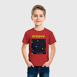 Футболка хлопковая детская Pac-Man на ZX-Spectrum, цвет: красный — фото 2