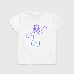 Футболка хлопковая детская Роблокс: Синий неон, цвет: белый