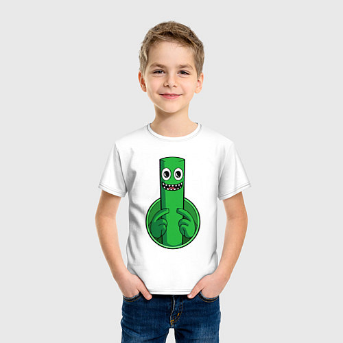 Детская футболка Радужные друзья: Зеленый / Белый – фото 3