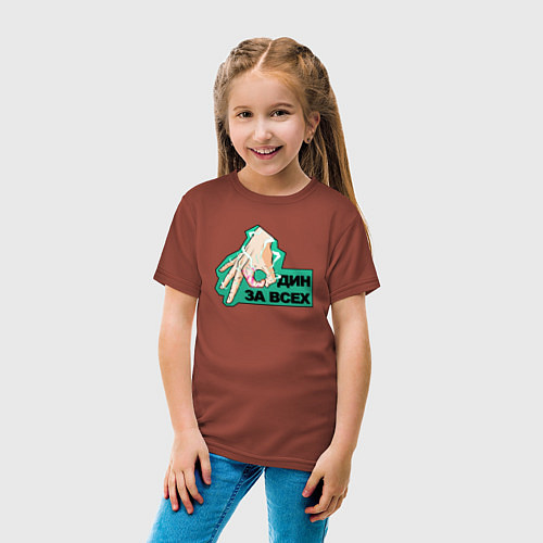 Детская футболка Один за всех - Моя геройская академия / Кирпичный – фото 4