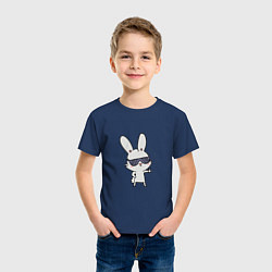 Футболка хлопковая детская Cool rabbit, цвет: тёмно-синий — фото 2