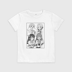 Футболка хлопковая детская Мои девушки вместе - Kanojo mo Kanojo, цвет: белый