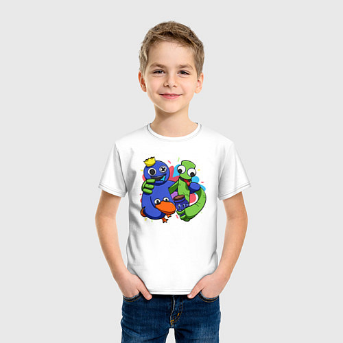 Детская футболка Персонажи игры Радужные друзья / Белый – фото 3