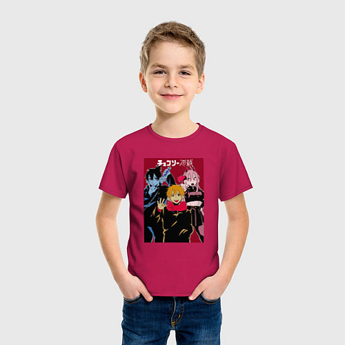 Детская футболка Человек-бензопила Chainsaw Man Аниме / Маджента – фото 3