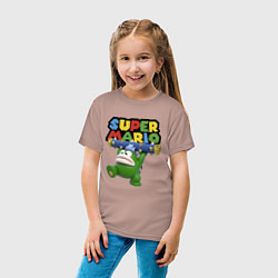 Футболка хлопковая детская Super Mario - Spike - Character, цвет: пыльно-розовый — фото 2