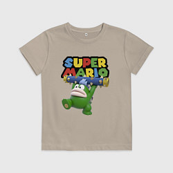 Футболка хлопковая детская Super Mario - Spike - Character, цвет: миндальный