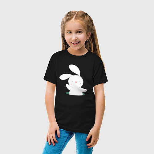 Детская футболка Зайка из норки / Черный – фото 4