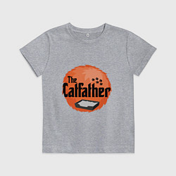 Футболка хлопковая детская Cat father, цвет: меланж