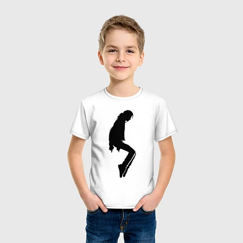 Детская футболка Силуэт Майкла Джексона - Minimalism / Белый – фото 3
