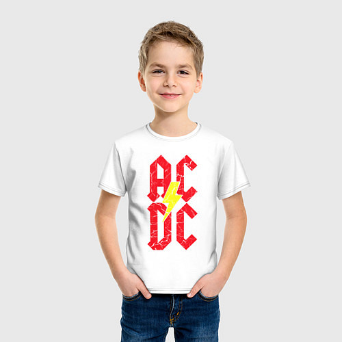 Детская футболка AC DC logo / Белый – фото 3