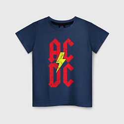Футболка хлопковая детская AC DC logo, цвет: тёмно-синий