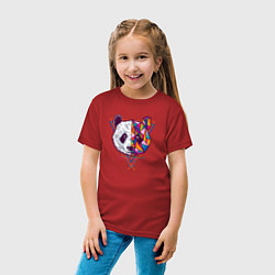 Футболка хлопковая детская PANDA полигоны, цвет: красный — фото 2