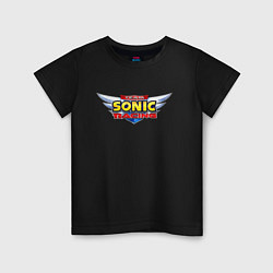 Футболка хлопковая детская Team Sonic racing - logo, цвет: черный