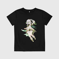 Футболка хлопковая детская Нахида - Genshin Impact, цвет: черный