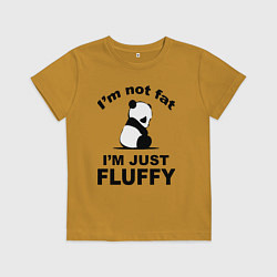 Футболка хлопковая детская Я не толстый - я просто пушистый, цвет: горчичный